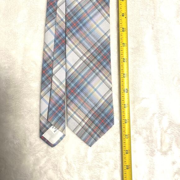 Vintage Pendleton Pen West Spring Plaid Men’s Tie 56”x3” Pastel Easter Blended - Picture 6 of 7